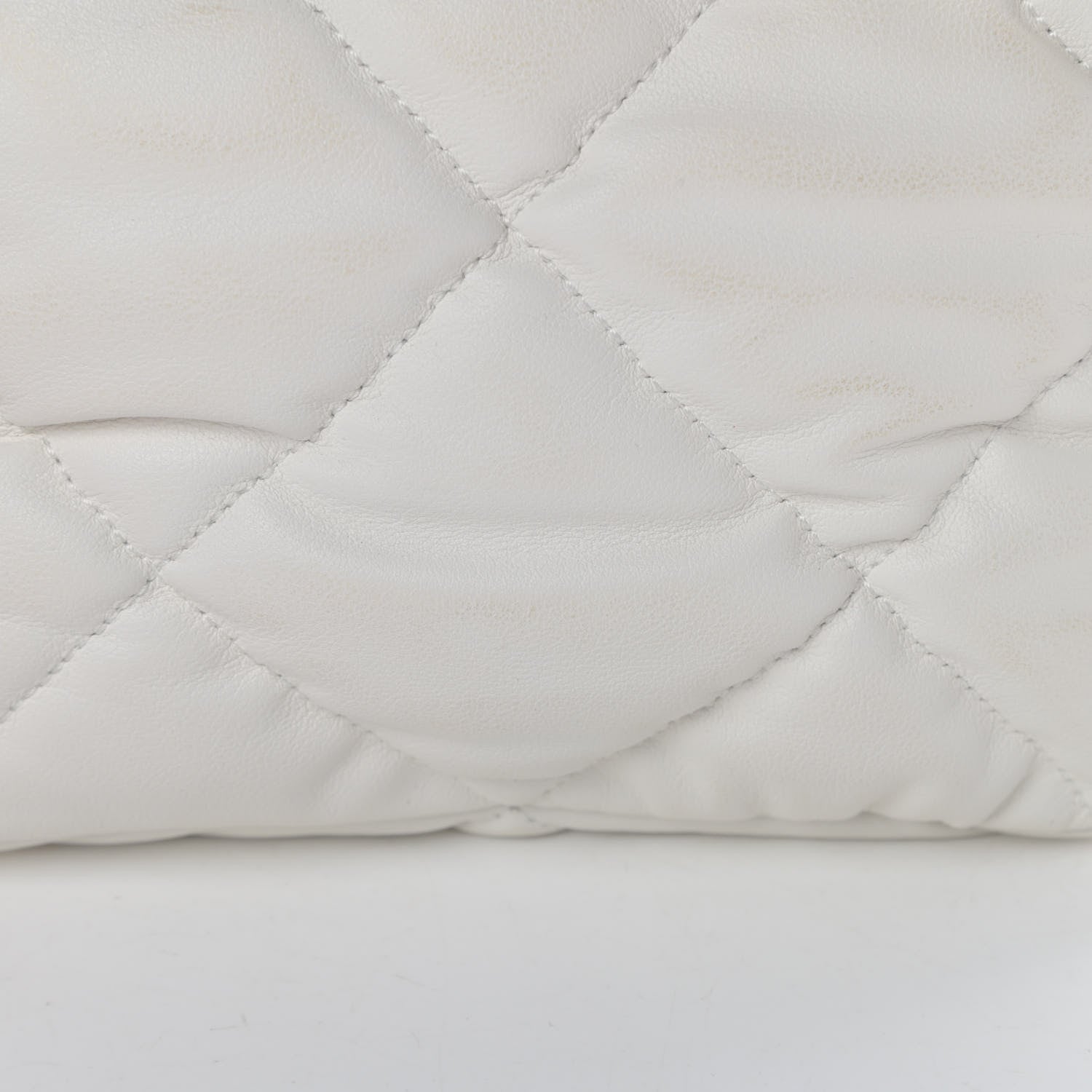 Chanel Calfskin Quilted Mini Square Bubbly Flap White 12 of 13