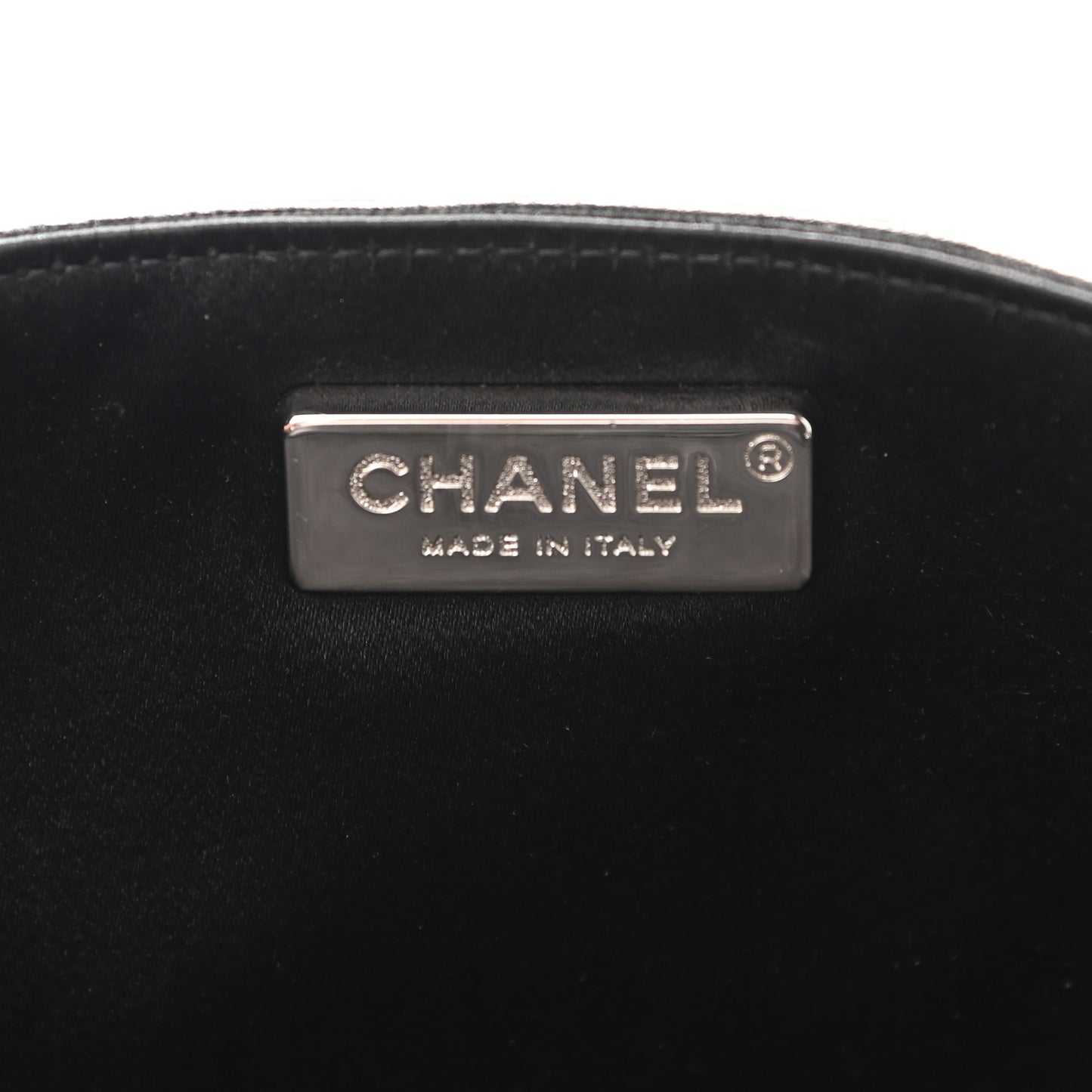 Lambskin Studded Medium Metal Beauty Flap Black