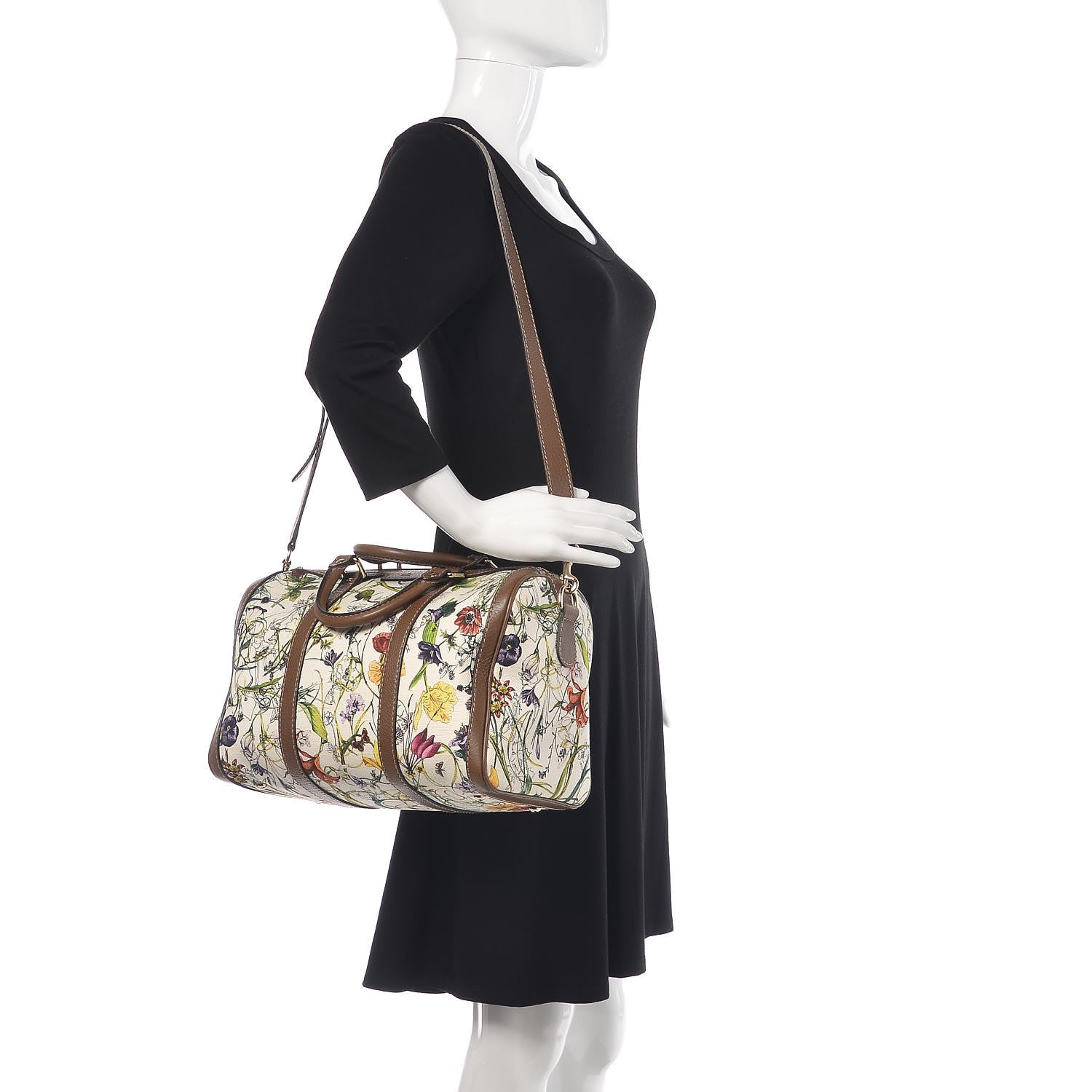 Gucci Canvas Flora Infinity Medium Joy Boston White Multicolor Acero 2 of 13