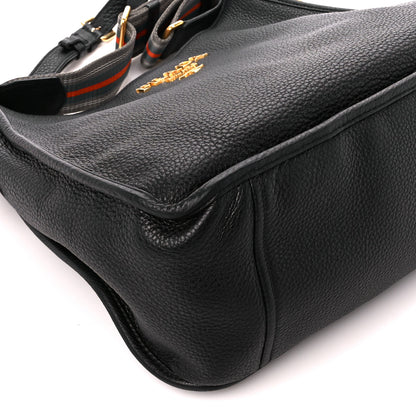 Prada Vitello Daino Double Strap Messenger Black 10 of 11