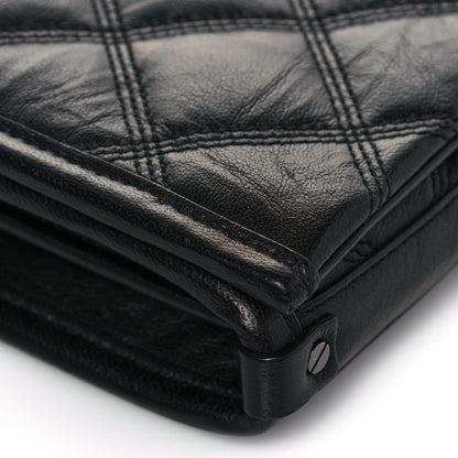 Saint Laurent Lambskin Diamond Quilted Becky Chain Wallet Black 8 of 13