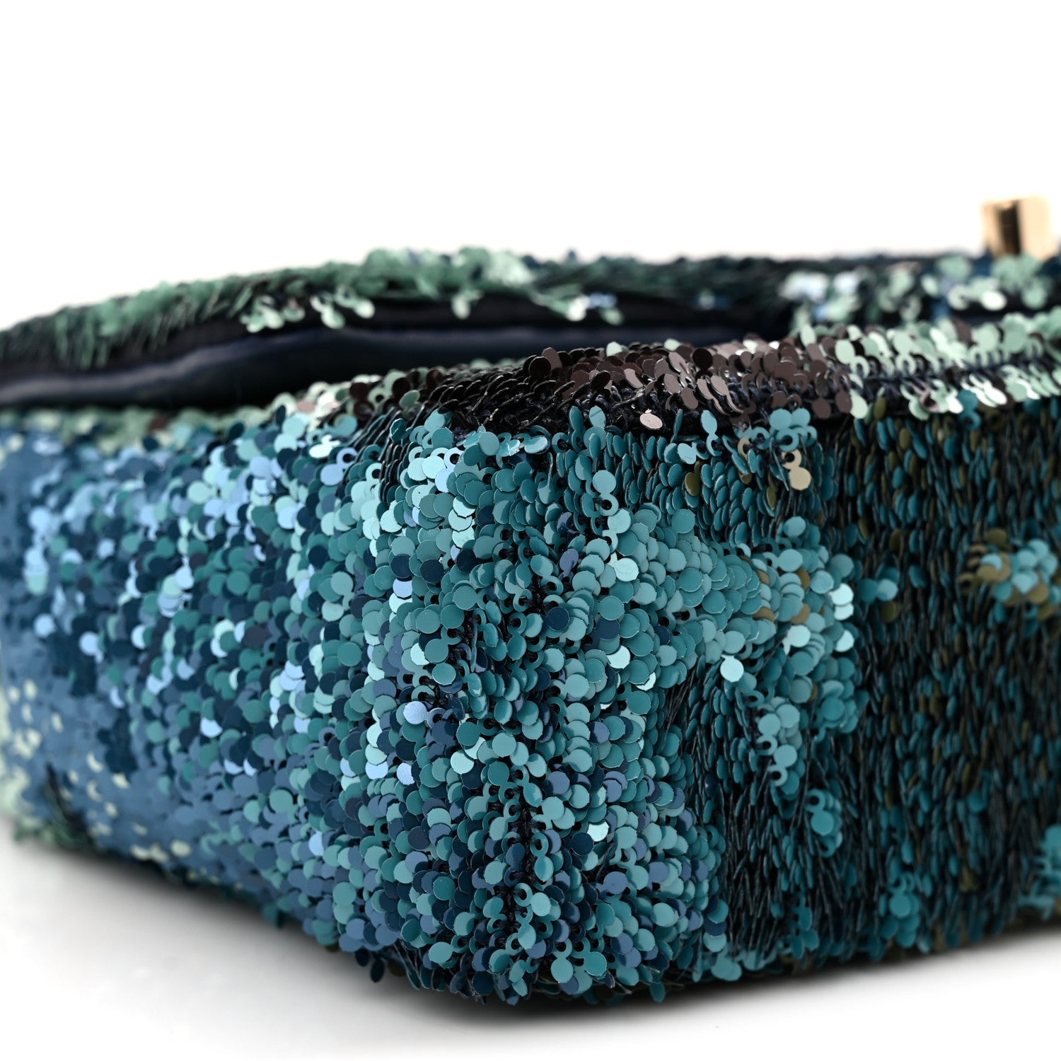 Chanel Shaded Sequins Mini Flap Light Green Dark Brown White Blue 9 of 10