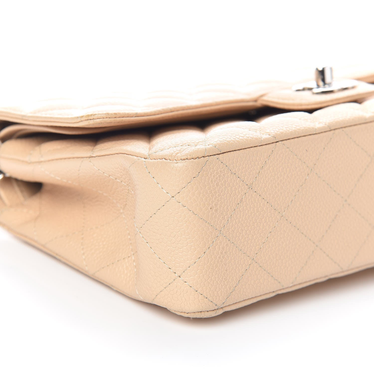 Chanel Caviar Quilted Medium Double Flap Beige Clair 9 of 16