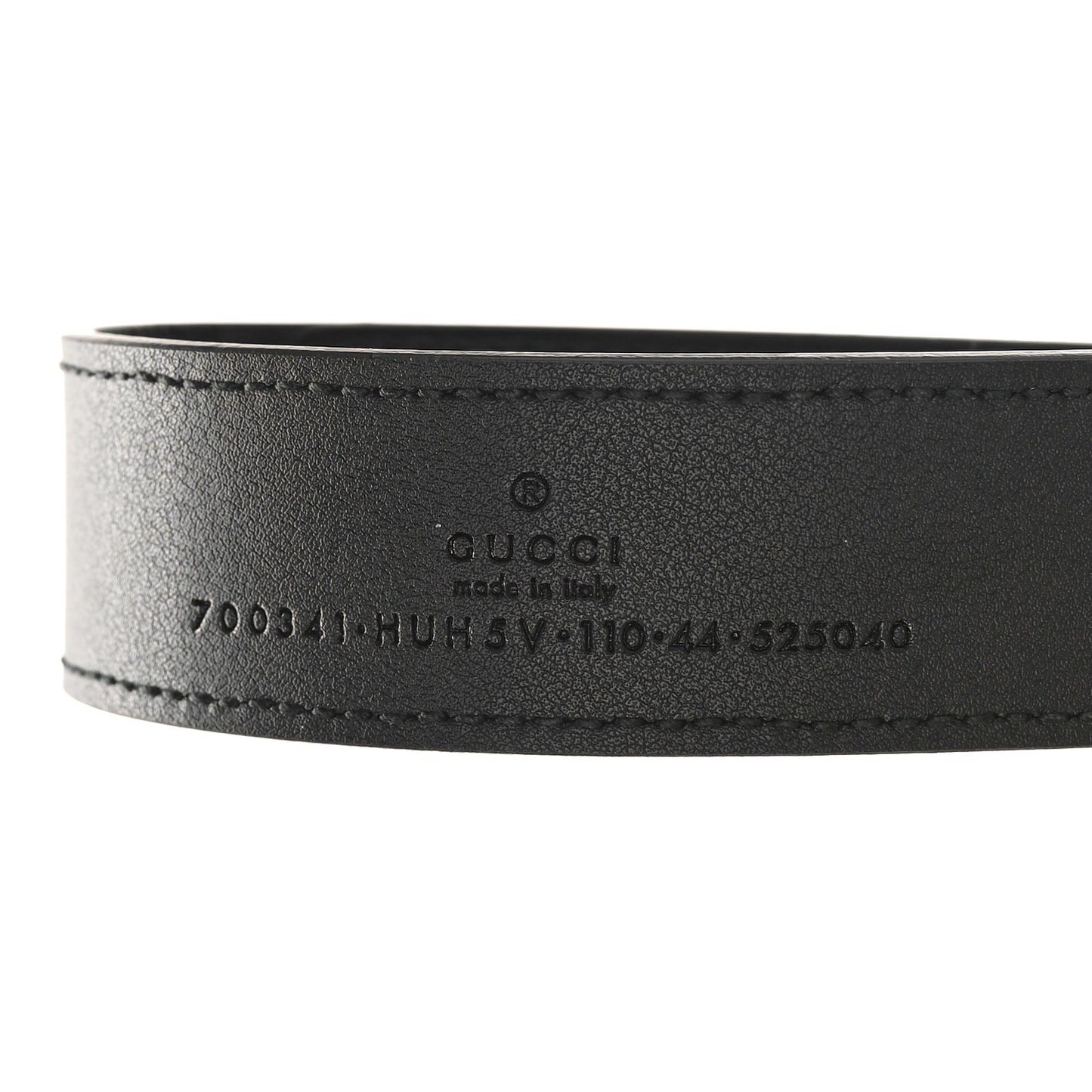 GG Supreme Monogram Plutone Calfskin Enamel Monochrome Double G 30mm Belt 110 44 Black Opaco Black