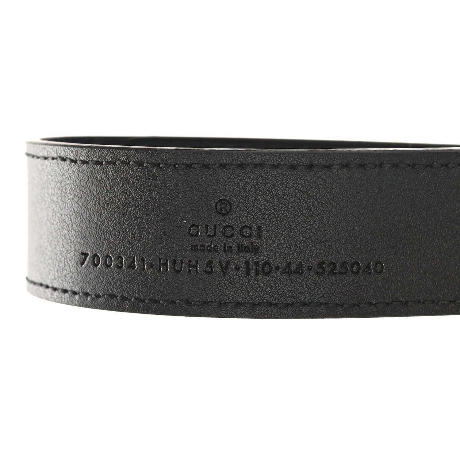 Gucci GG Supreme Monogram Plutone Calfskin Enamel Monochrome Double G 30mm Belt 110 44 Black Opaco Black 3 of 3
