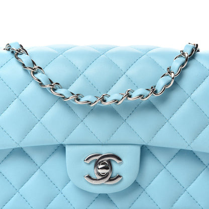 Chanel Lambskin Quilted Mini Rectangular Flap Neon Blue 10 of 11
