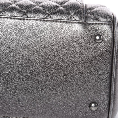 Chanel Metallic Grained Calfskin Quilted Large Casual Pocket Bowling Bag Silver 11 of 12