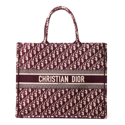 Christian Dior Oblique Large Book Tote Burgundy Multicolor 1 of 12