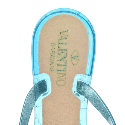 Valentino Garavani PVC Jelly Glitter Rockstud Bow Thong Sandals 38 Cerulean 8 of 9