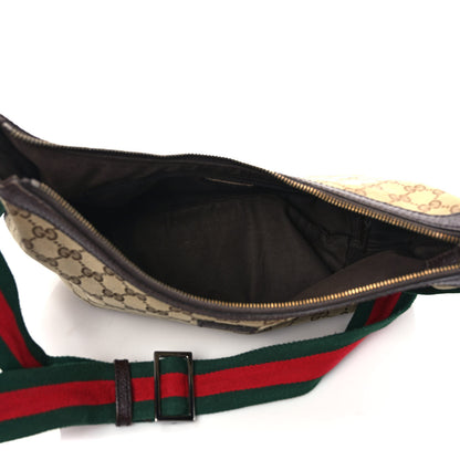 Gucci Monogram Web Medium Half Moon Hobo Dark Brown 5 of 12