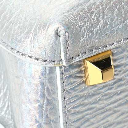 MCM Calfskin Pearls Studded Mini Milla Tote White Flake 12 of 15