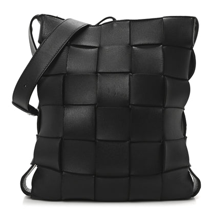 Bottega Veneta Lambskin Maxi Intrecciato Cassette Messenger Black 1 of 10