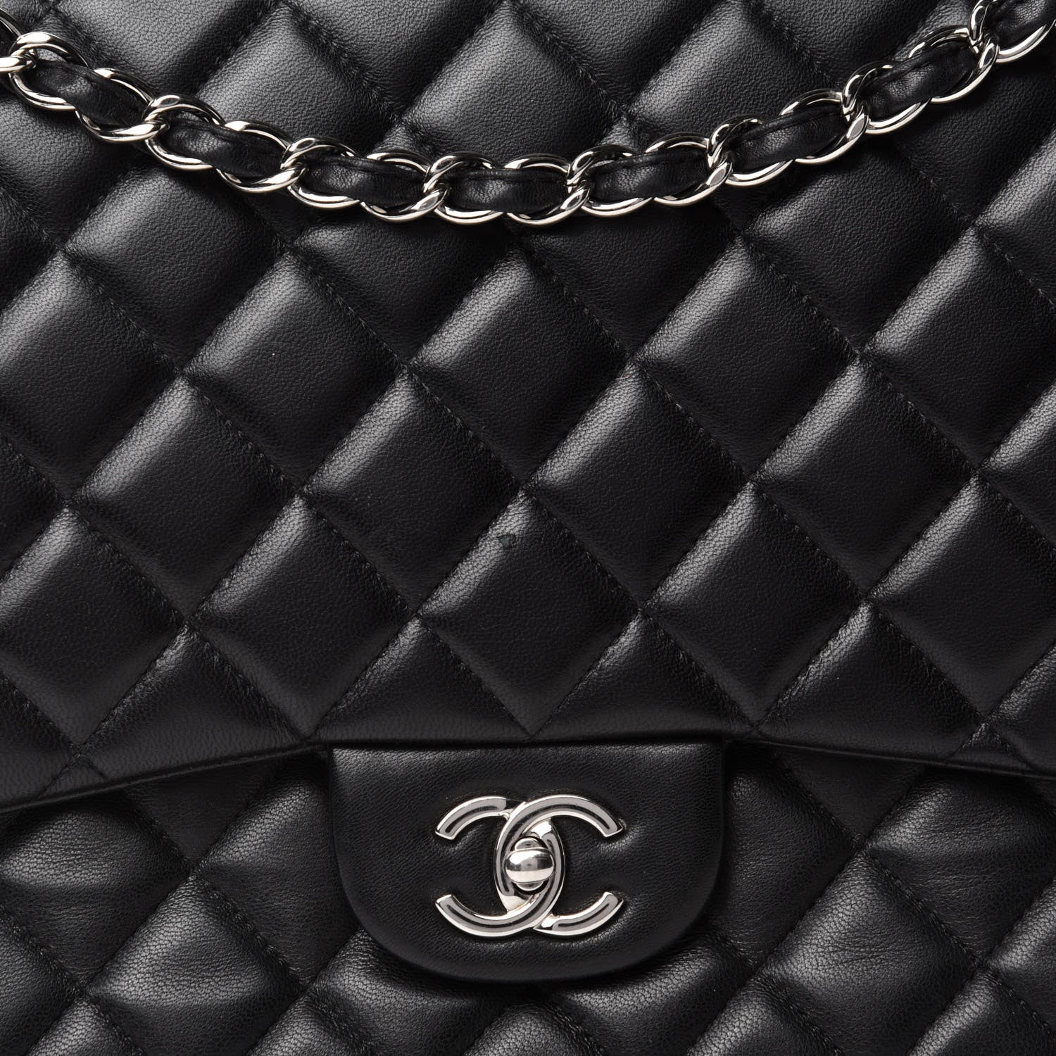 Chanel Lambskin Quilted Maxi Single Flap Black 13 of 13