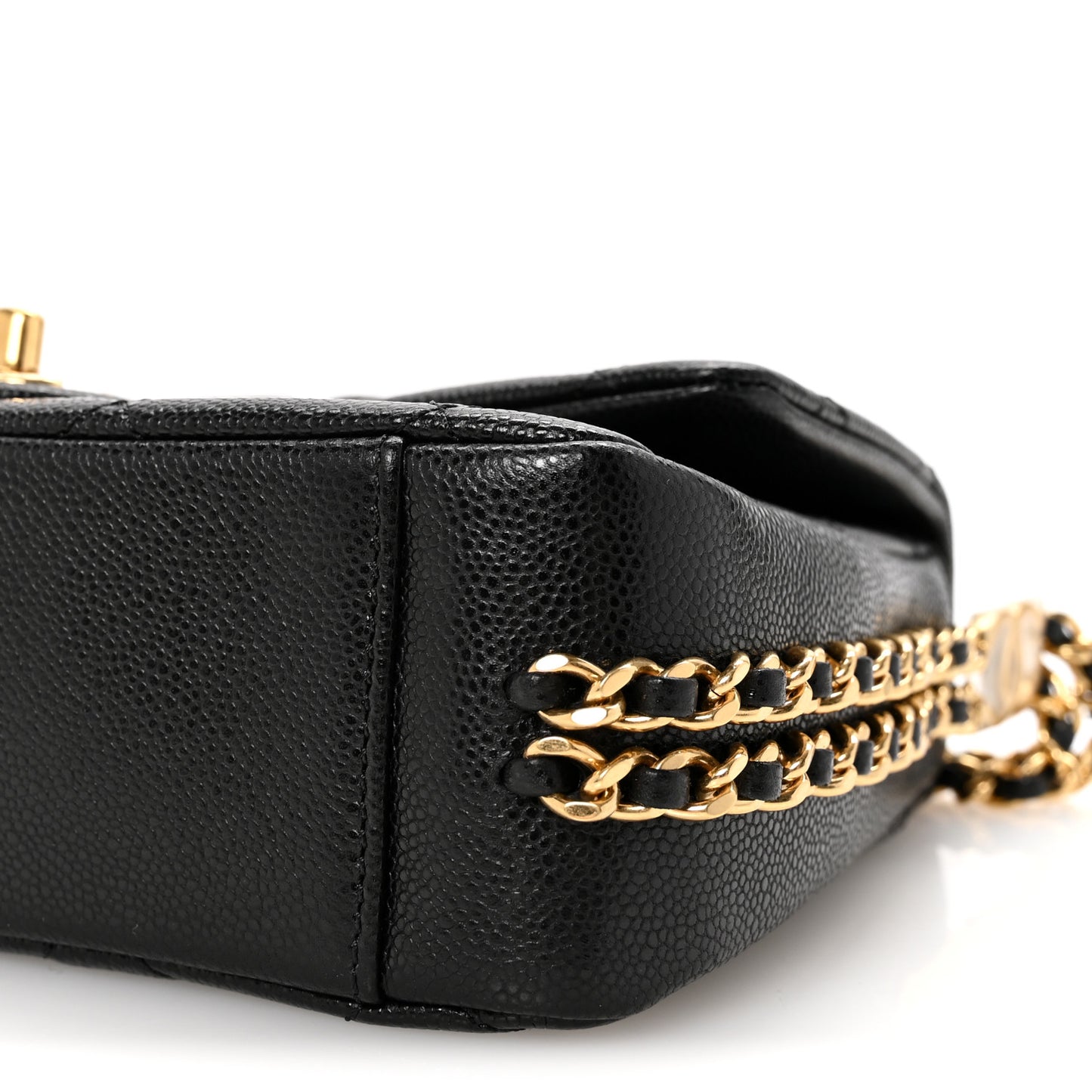 Caviar Quilted Mini CC You Flap Black