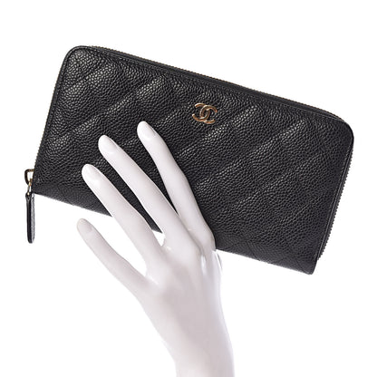 Chanel Caviar Quilted Large Gusset Zip Around Wallet Black 2 of 8