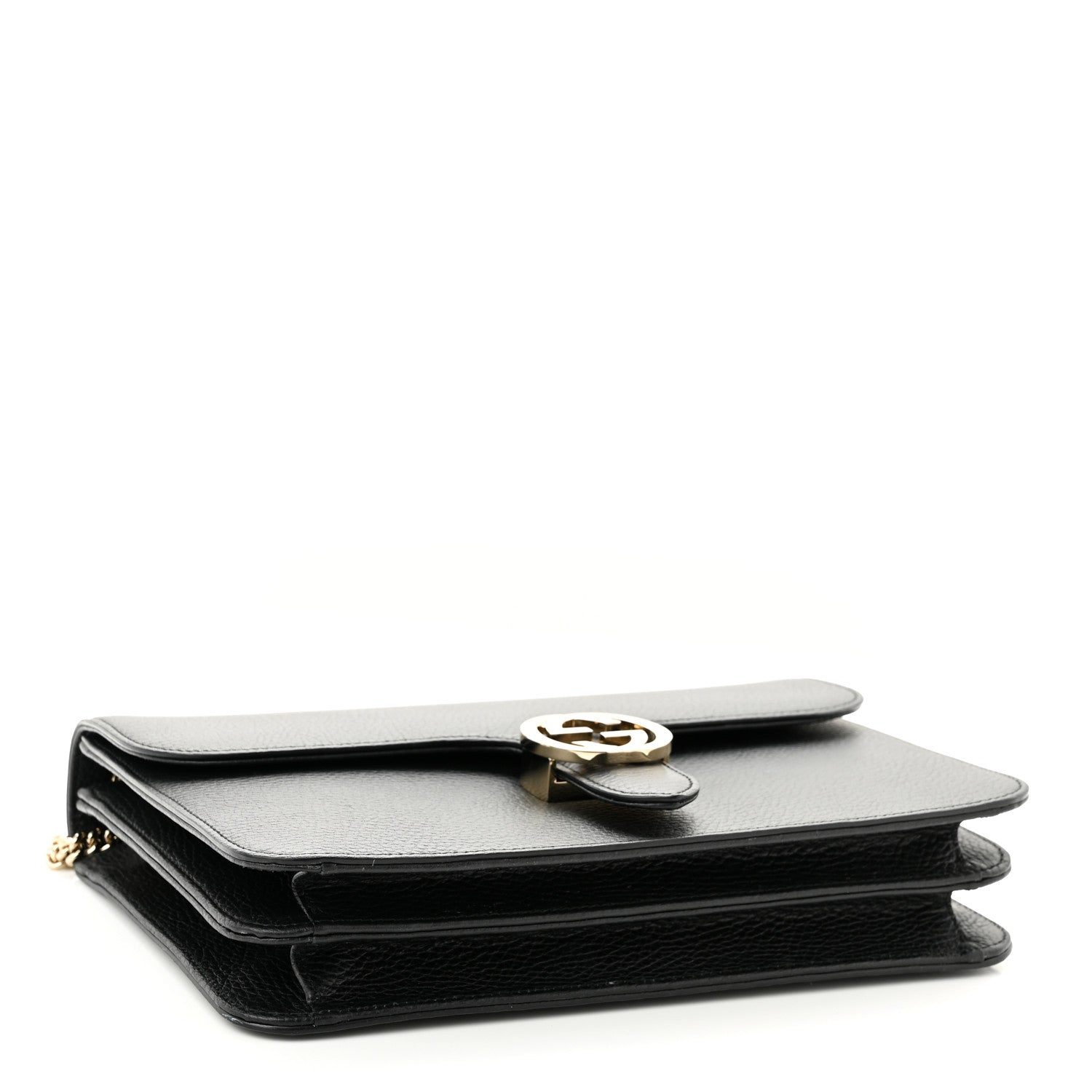 Gucci Dollar Calfskin Interlocking G Shoulder Bag Black 4 of 11