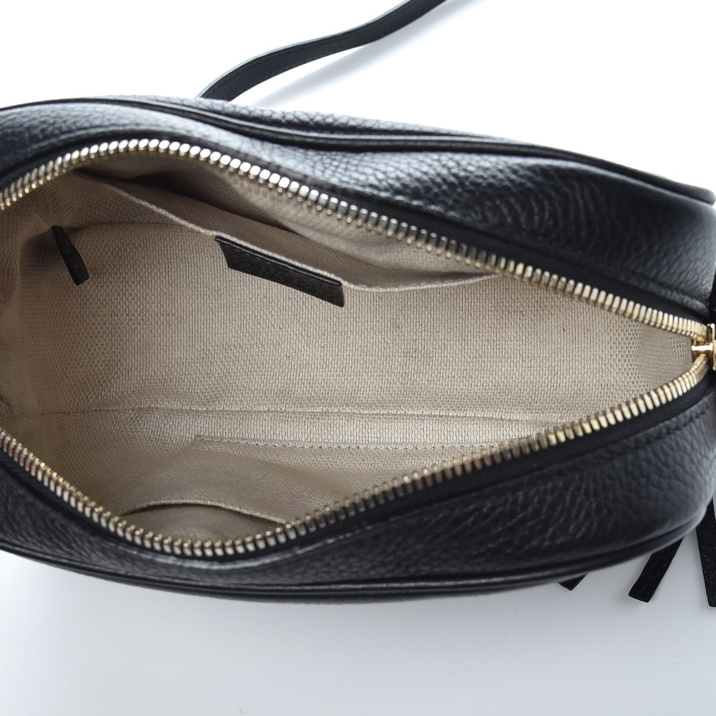 Pebbled Calfskin Small Soho Disco Bag Black
