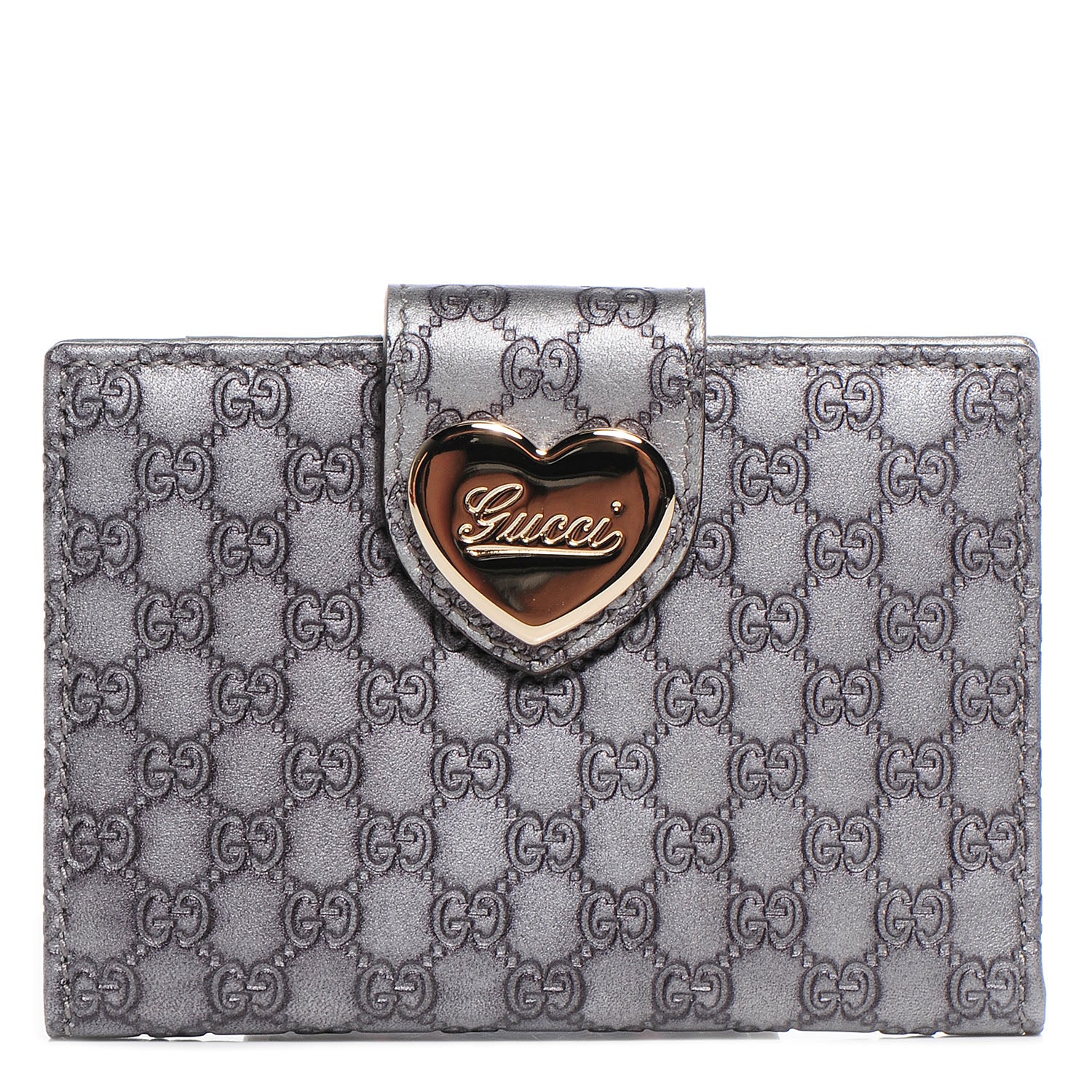 Gucci Microguccissima Heart Travel Wallet Silver 1 of 8