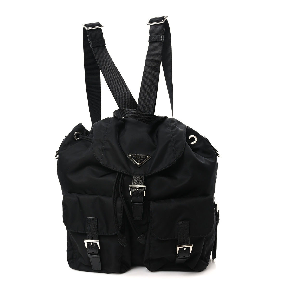 Prada Tessuto Nylon Saffiano Medium Backpack Black 1 of 10