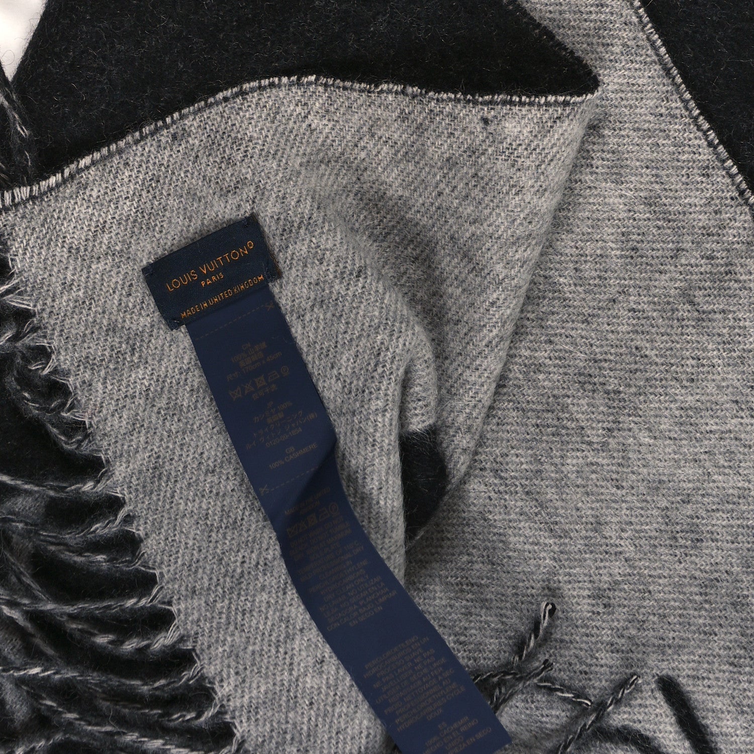 Louis Vuitton Cashmere Monogram Reykjavik Scarf Black 3 of 3