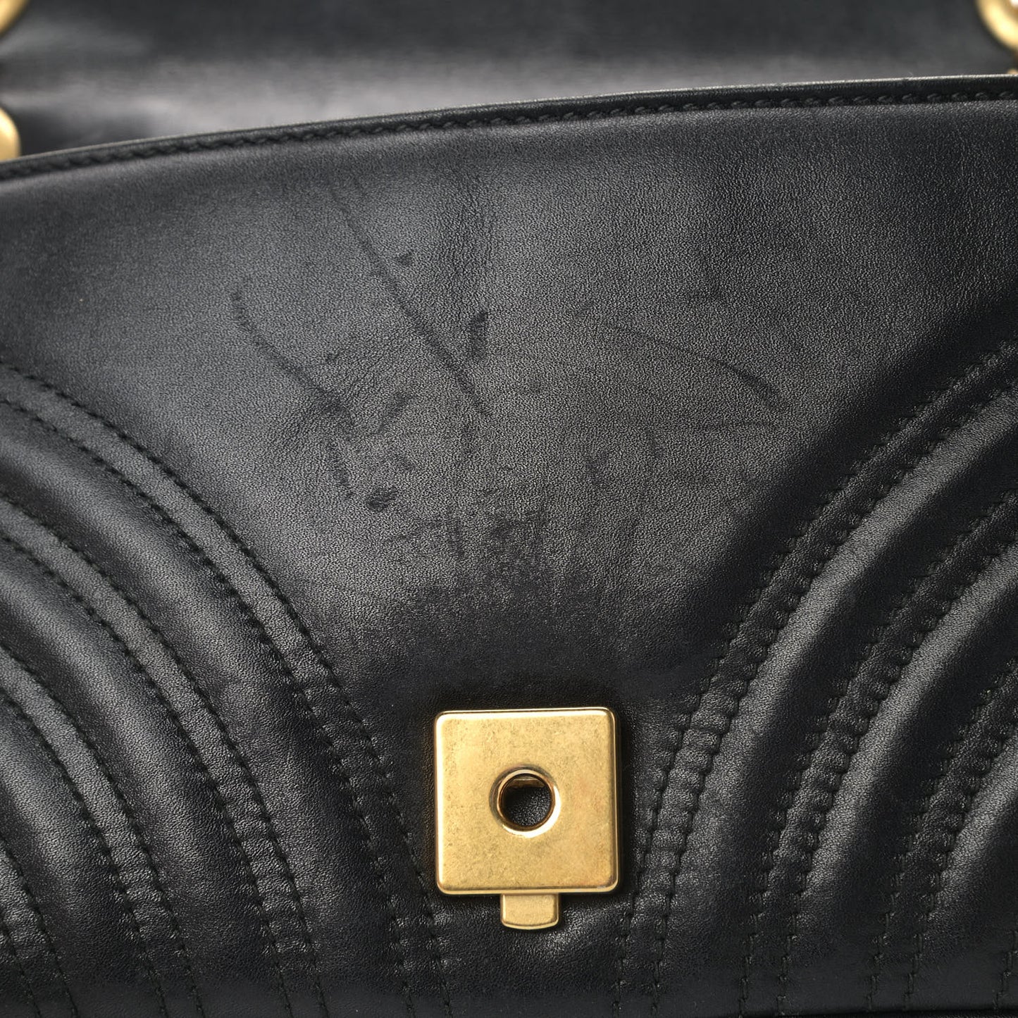 Calfskin Matelasse Small GG Marmont Shoulder Bag Black