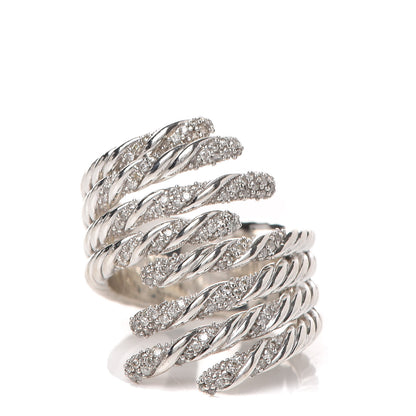 David Yurman Sterling Silver Diamond Willow Open Four Row Ring 49 5 1 of 6