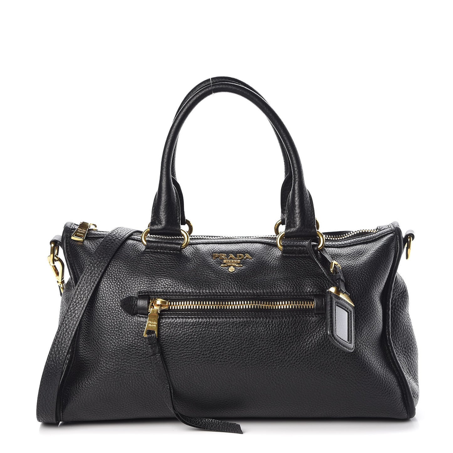 Vitello Daino Shopping Satchel Black