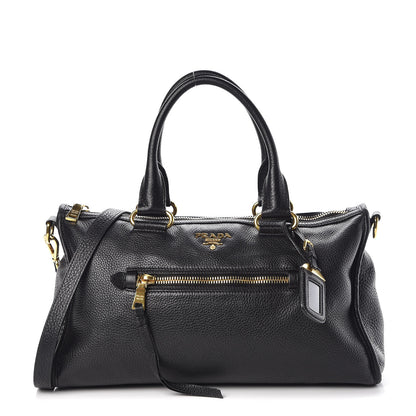 Prada Vitello Daino Shopping Satchel Black 1 of 8