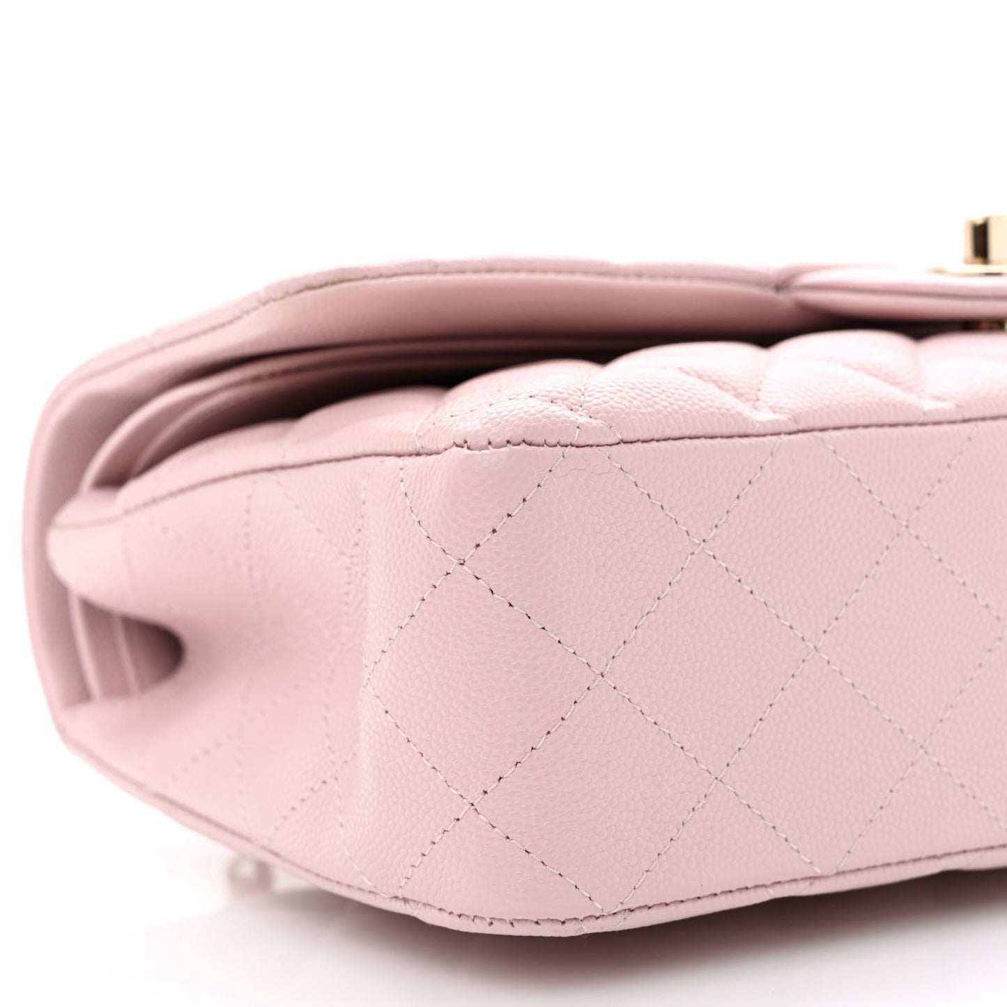 Caviar Quilted Medium Double Flap Light Pink