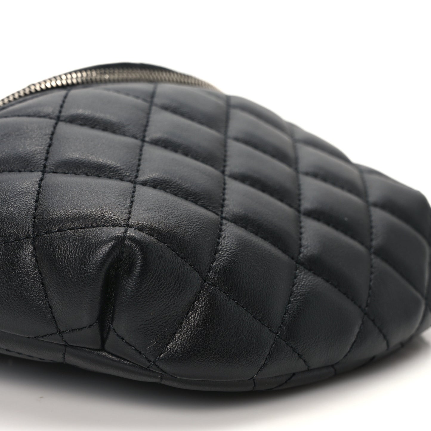 Calfskin Quilted Waist Belt Bag Black