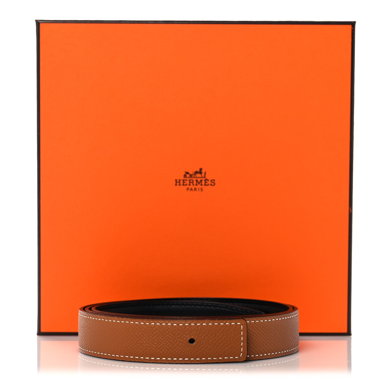 Hermes Swift Epsom 24mm Belt Strap 85 Black Gold 5 of 5