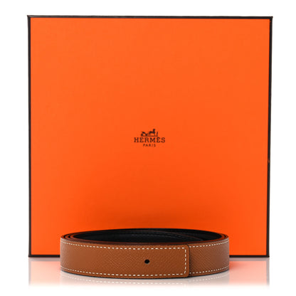 Hermes Swift Epsom 24mm Belt Strap 85 Black Gold 5 of 5