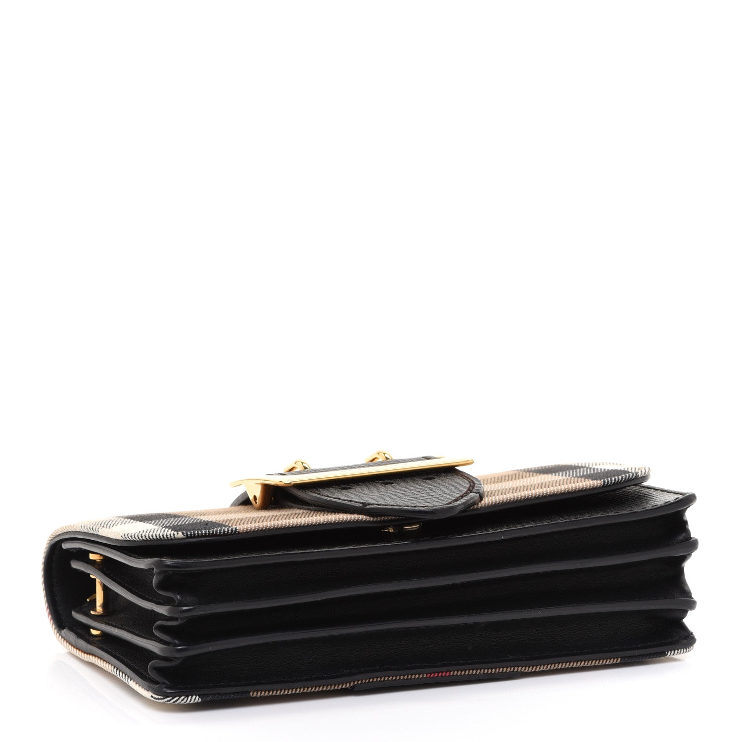 Burberry House Check Bridle Calfskin Small Buckle Bag Black 4 of 11