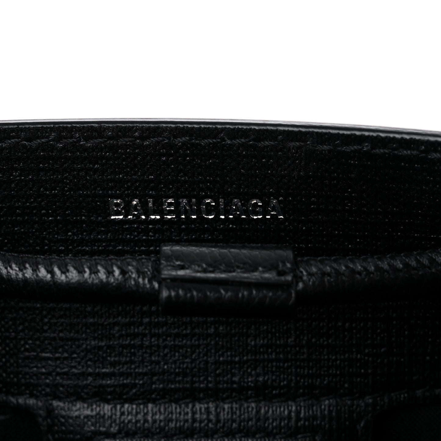 Squared Calfskin Logo XXS Shopping Tote Black