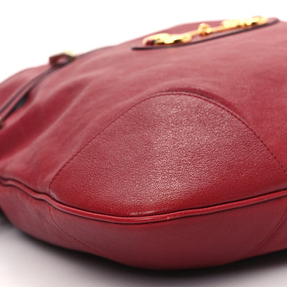 Gucci Sakai Be Green Calfskin Horsebit 1955 Cinch Top Messenger Bag New Cherry Red 9 of 10