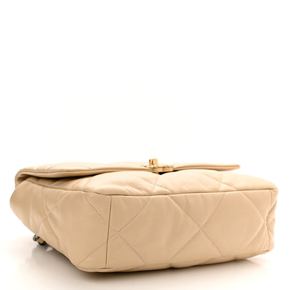 Chanel Lambskin Quilted Large Chanel 19 Flap Beige 4 of 10