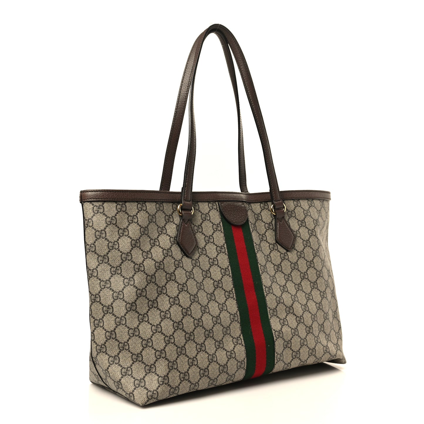GG Supreme Monogram Medium Ophidia Shopping Tote Brown