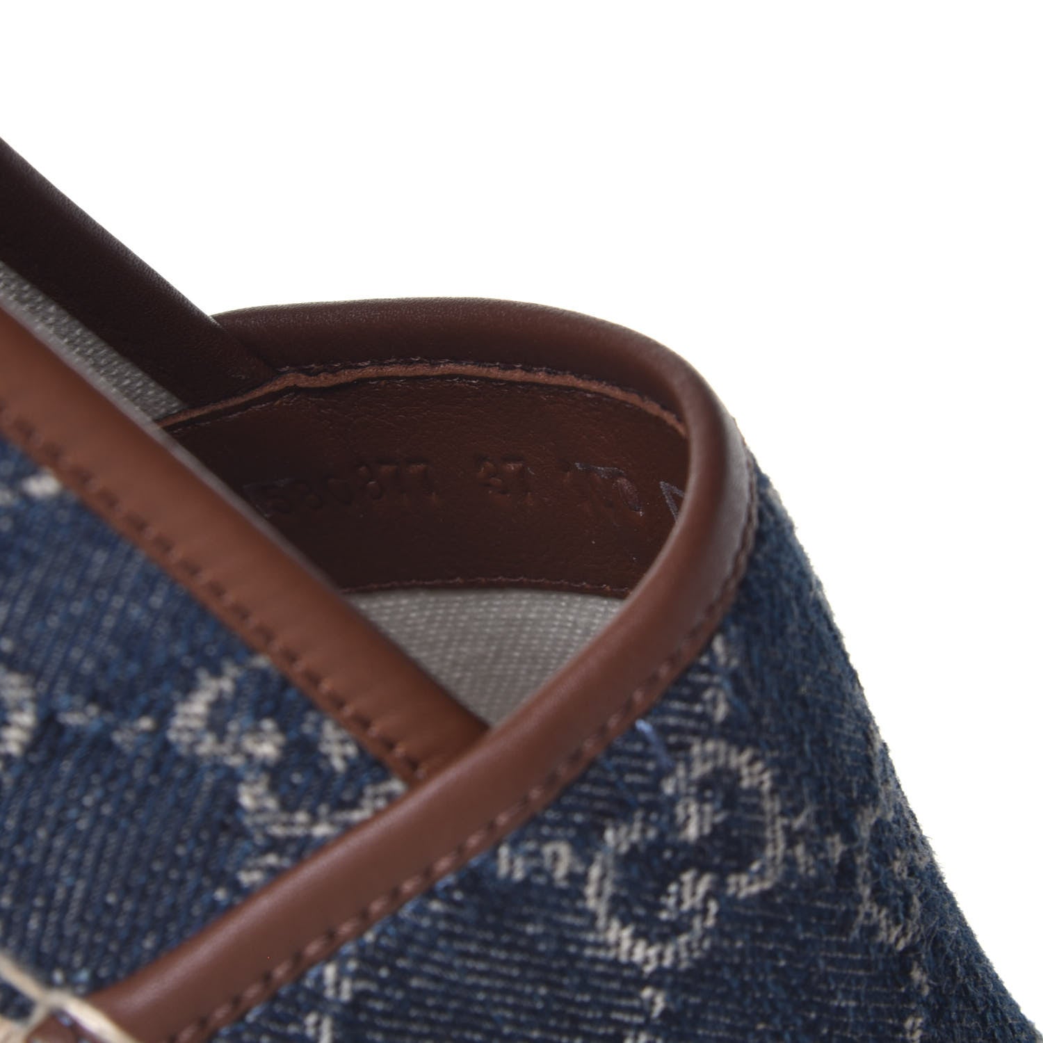 Gucci Denim GG Monogram Espadrilles 37 Blue Tea Cuir 8 of 9