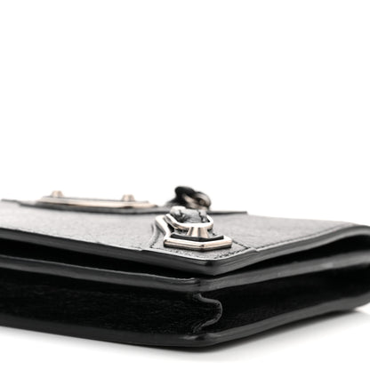 Balenciaga Agneau Silver Metallic Edge Hardware Wallet On Chain Black 10 of 11