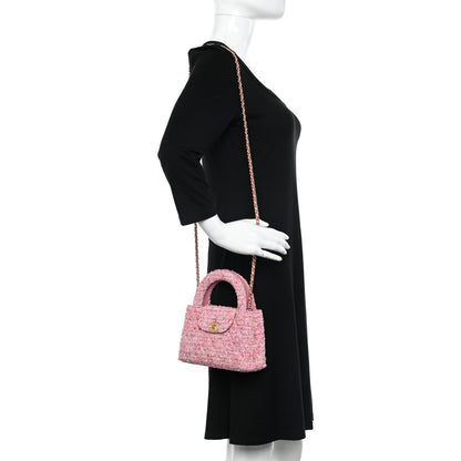 Chanel Tweed Quilted Nano Kelly Shopper Pink 2 of 10