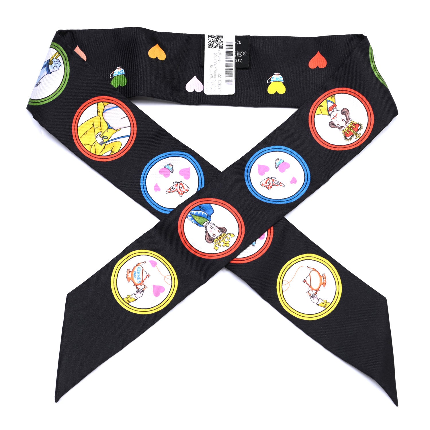 Hermes Silk Tea Time Twilly Black Rouge Multicolor 1 of 4