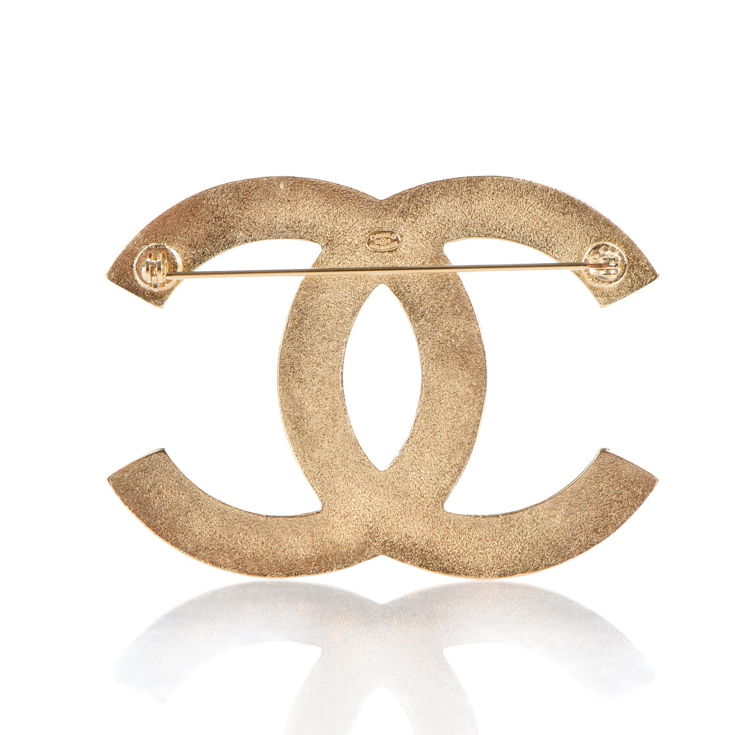 Chanel Enamel Studded CC Brooch Black Gold 3 of 4