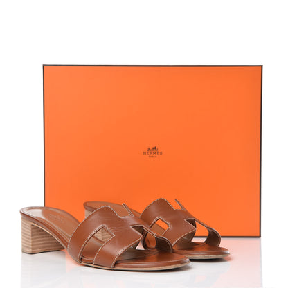 Hermes Calfskin Oasis Sandals 36.5 Gold 14 of 14