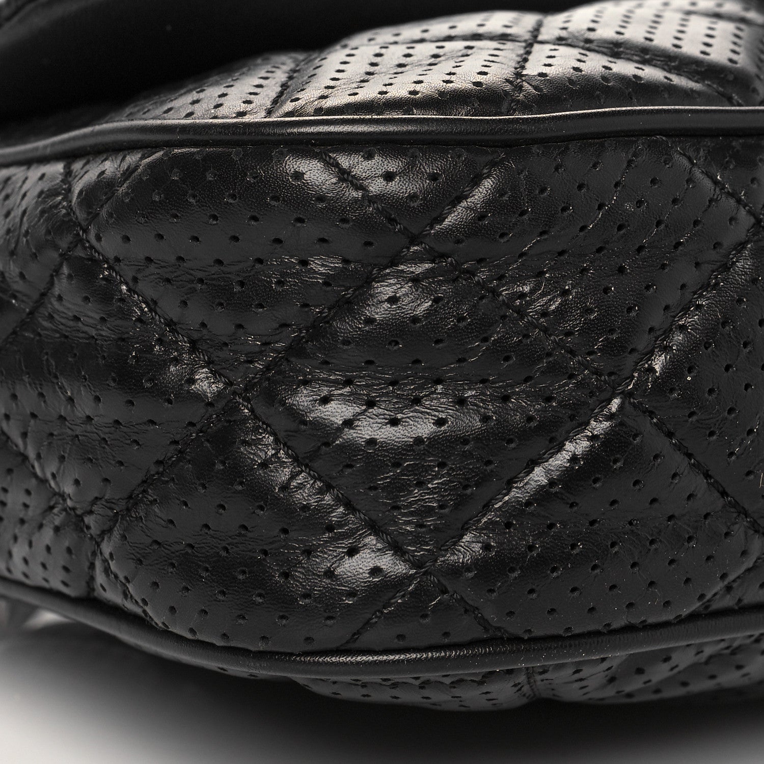 Chanel Lambskin Perforated Medium Punch Flap Black 9 of 10