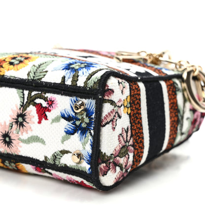 Christian Dior Canvas Petites Fleurs Embroidered Mini Lady D-Lite White Multicolor 8 of 8