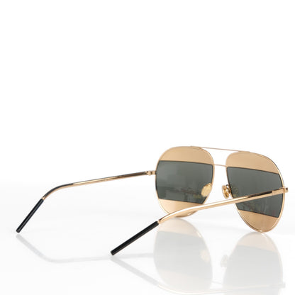 Christian Dior Split 1 Aviator Sunglasses Gold Silver 2 of 6