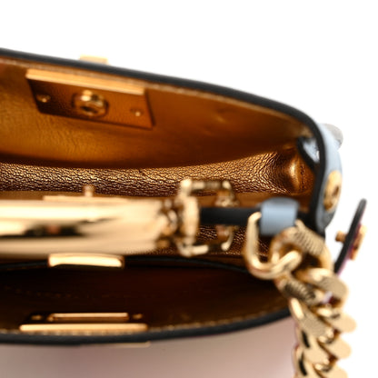 Fendi Nappa Rainbow Inlay Nano Peekaboo Maxi Handle Satchel Azzurro Baby Multicolor 5 of 12