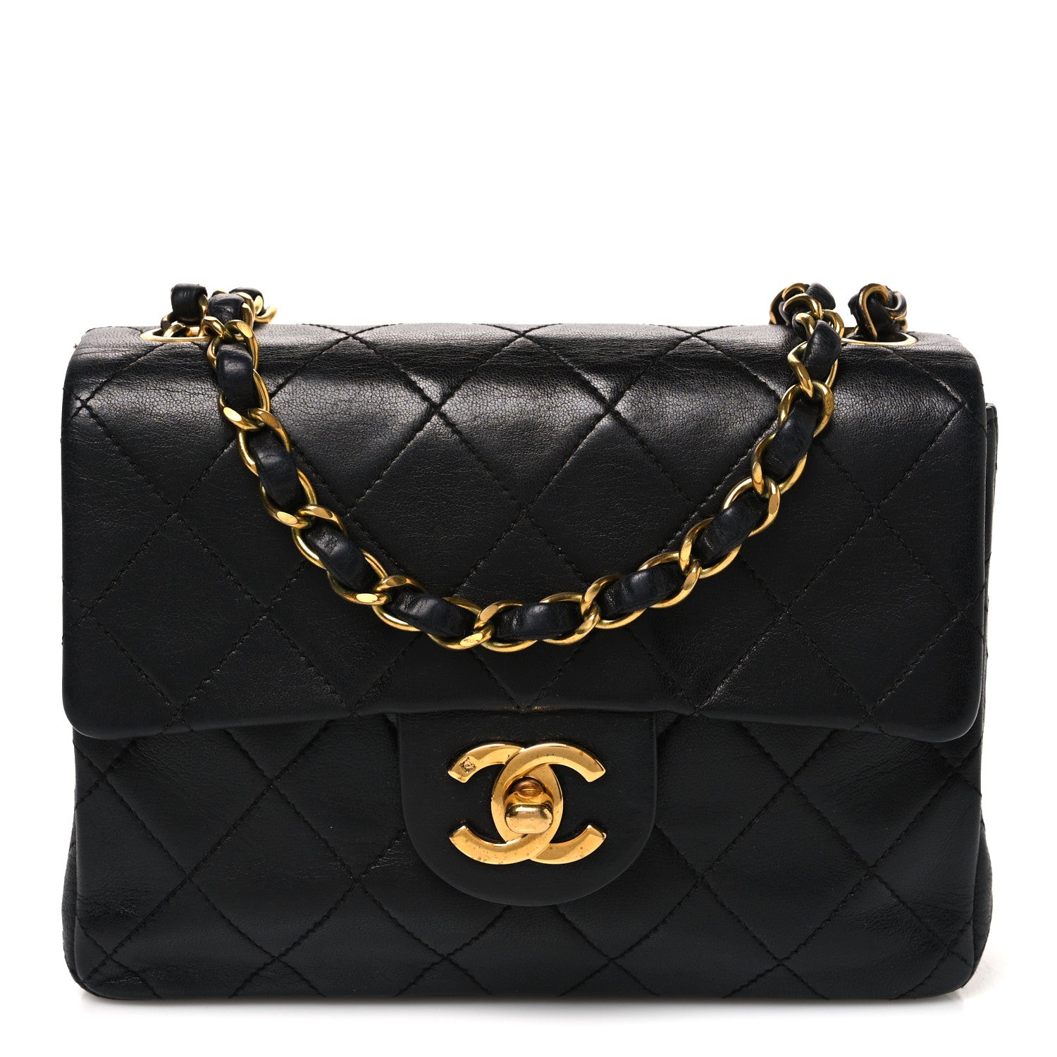 Chanel Lambskin Quilted Mini Square Flap Bag Black 1 of 11