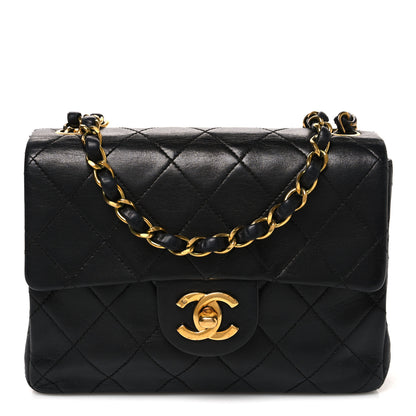 Chanel Lambskin Quilted Mini Square Flap Bag Black 1 of 11