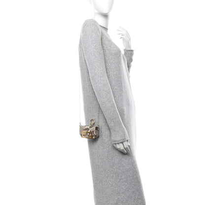 Fendi Snakeskin Nano Maxi Buckle Baguette Charm Daisy Roccia 2 of 10